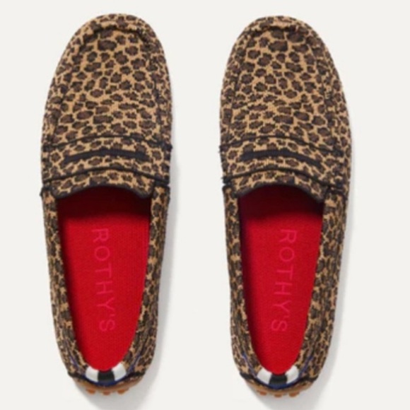 Rothy’s driver moccasin loafer in Little Cat leopard print 7.5 8 - Picture 1 of 11